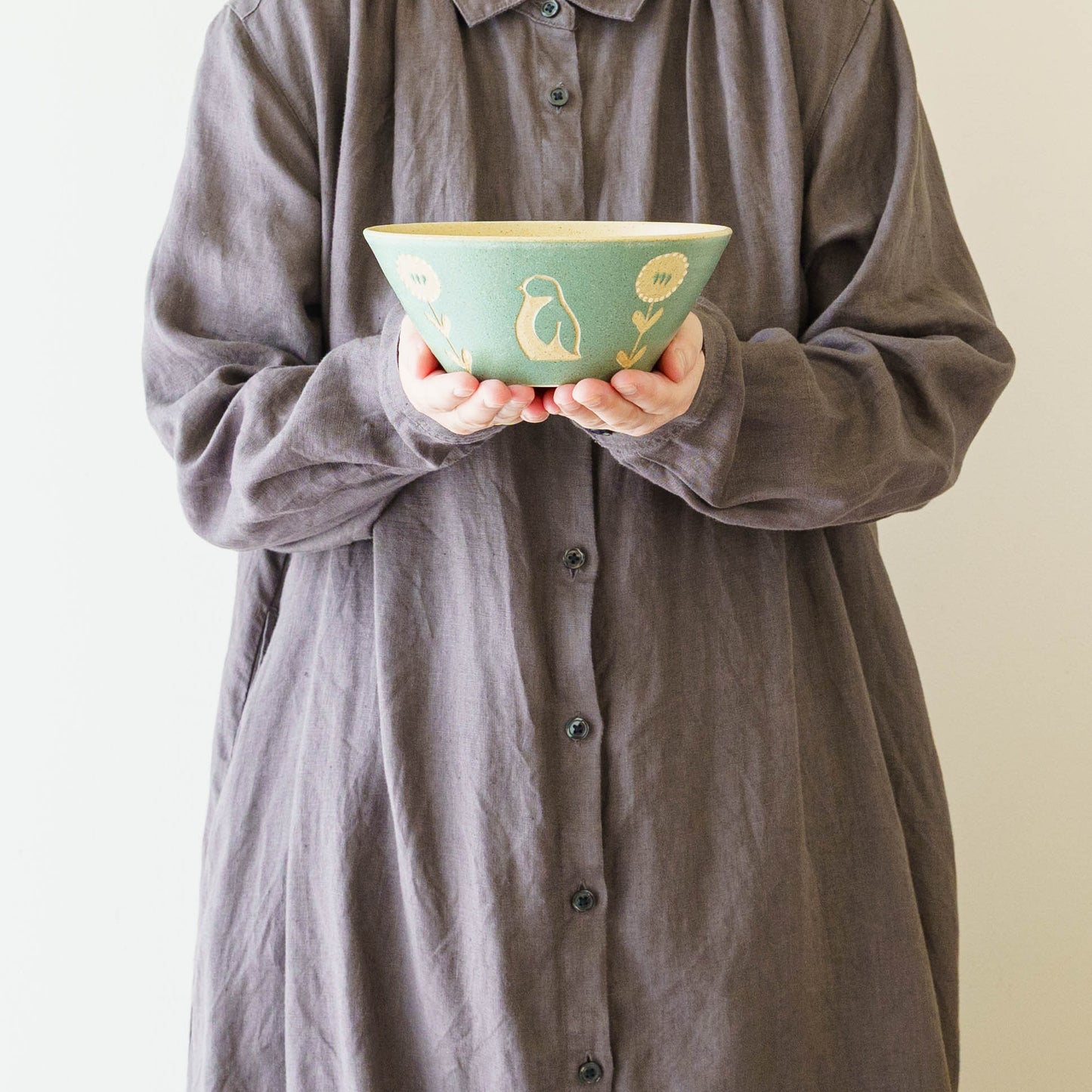 Bowl 160mm penguin green | Kokeiro Kobo