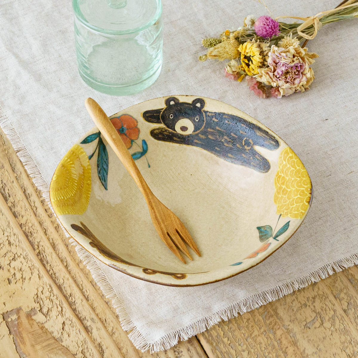 Mimosa square plate Medium｜Natsuko Morino