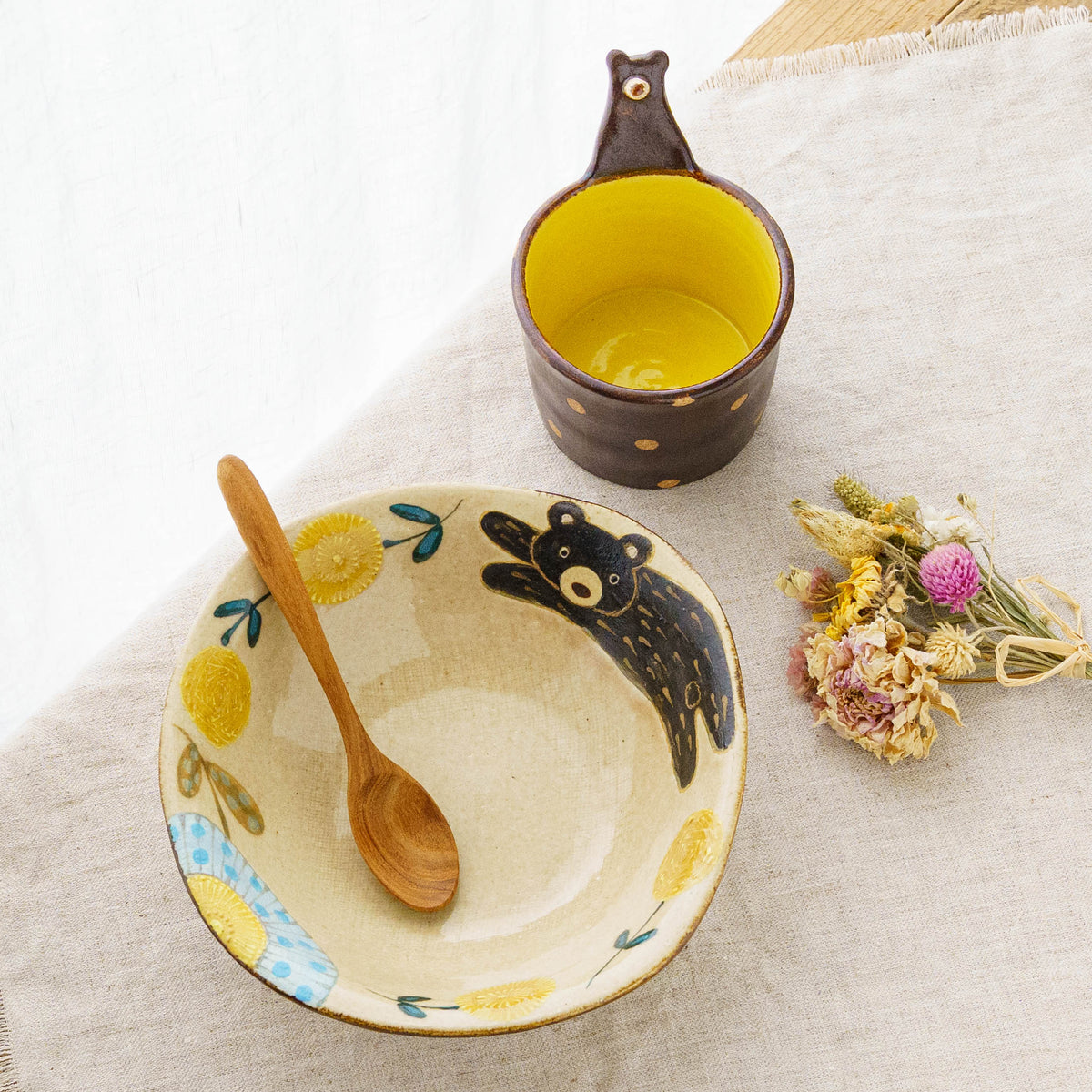 Mimosa square plate Medium｜Natsuko Morino