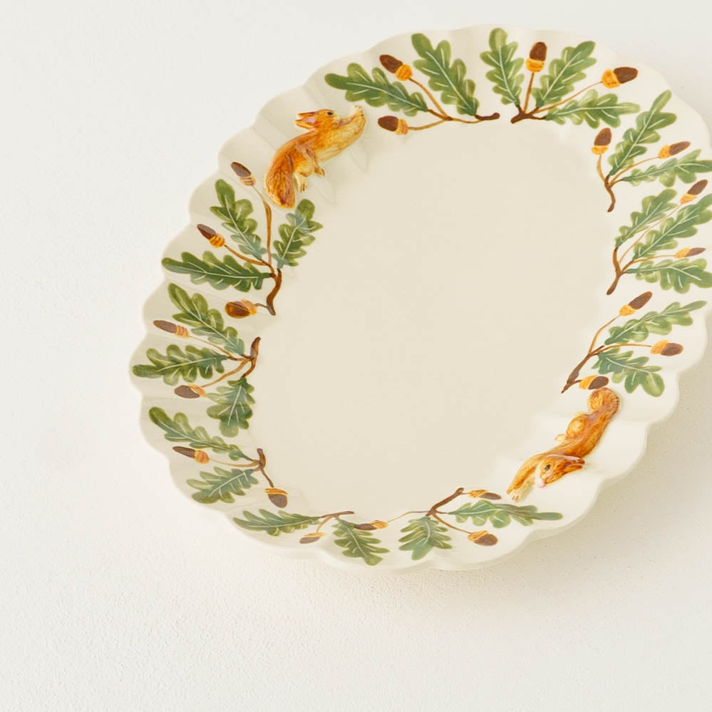 リスオーバル輪花皿｜Sugar Poppo