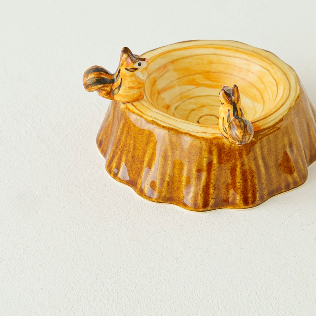 リス切り株豆鉢｜Sugar Poppo