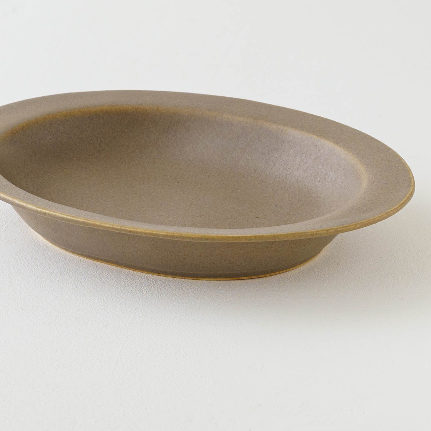 陶芸作家 古川まみ オーバル深皿 L ブラウン｜鎌倉 作家もののうつわ