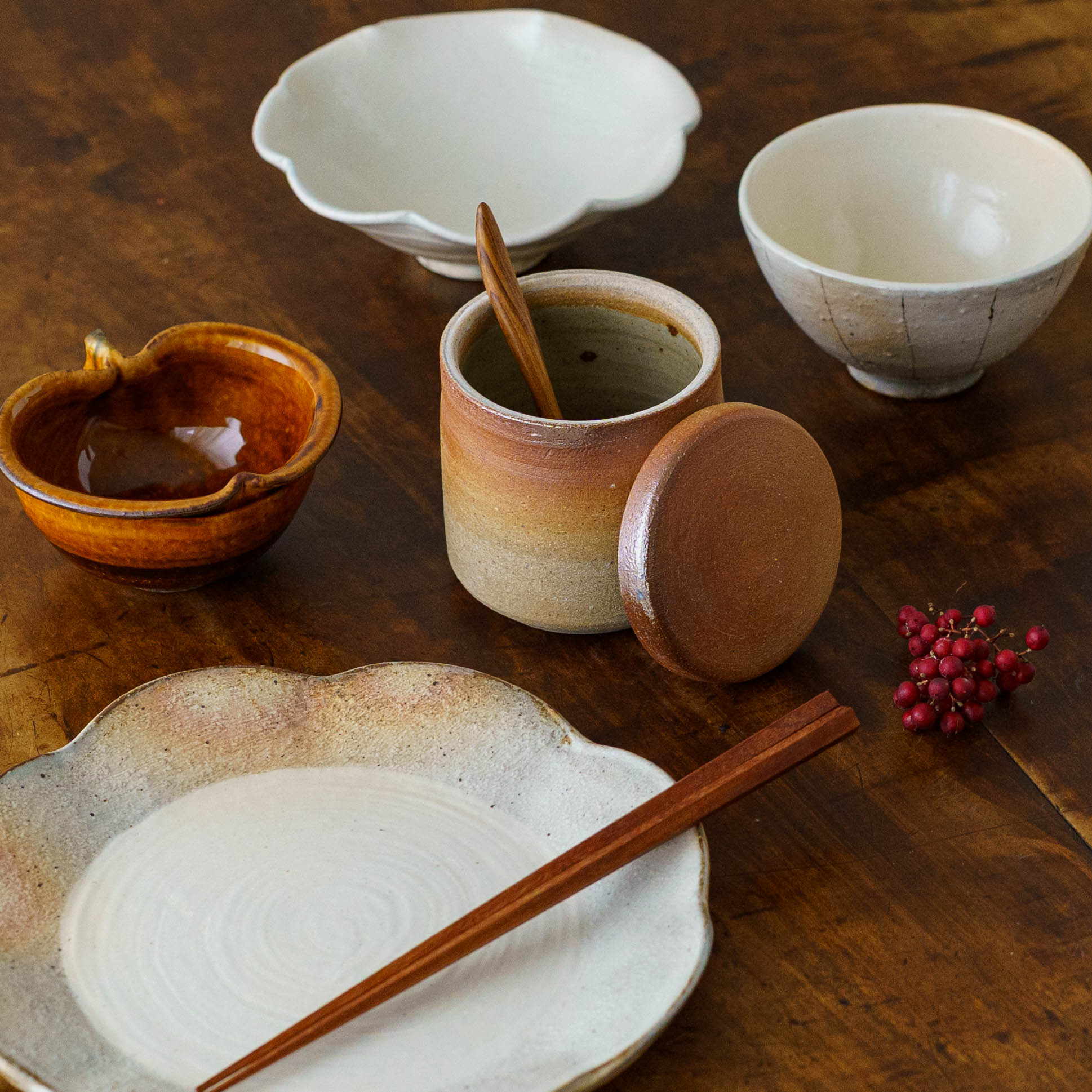 益子焼 川尻製陶所 砂糖壷 筒形 M｜和食器通販 四季折折 – 四季折折