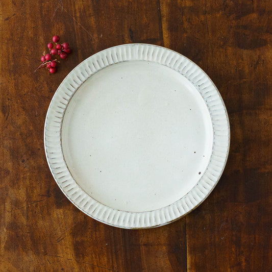 粉引鎬6寸皿｜戸津圭一郎