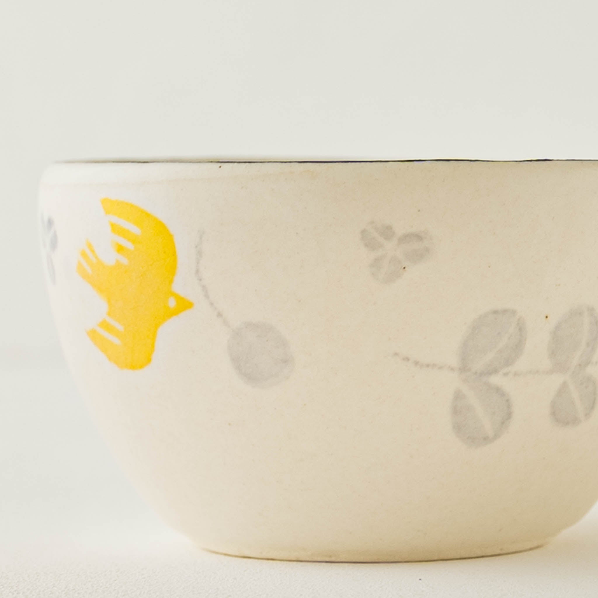 信楽焼 安見工房 和紙染め 丸マグ 小 メルヘン 花と鳥｜和食器通販