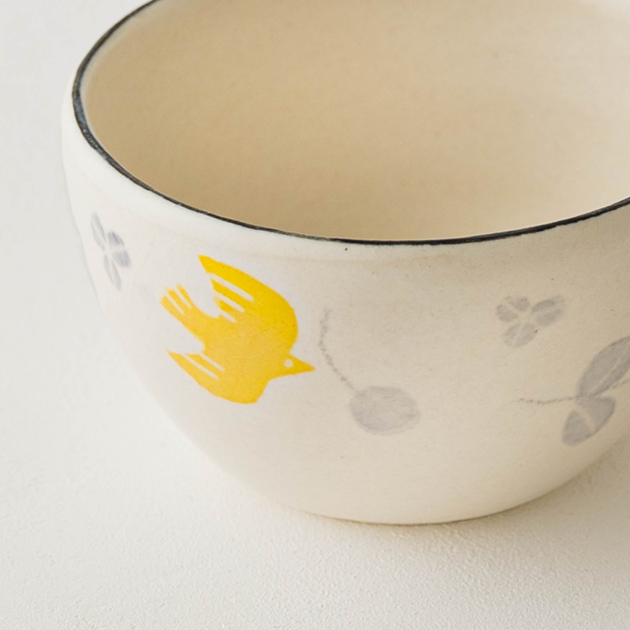 信楽焼 安見工房 和紙染め 丸マグ 小 メルヘン 花と鳥｜和食器通販