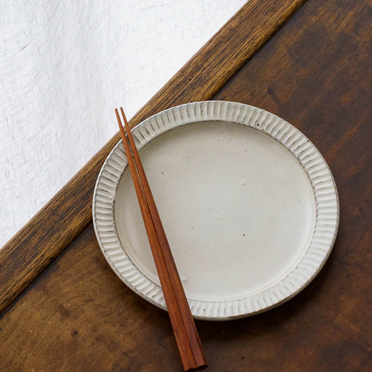 粉引鎬6寸皿｜戸津圭一郎