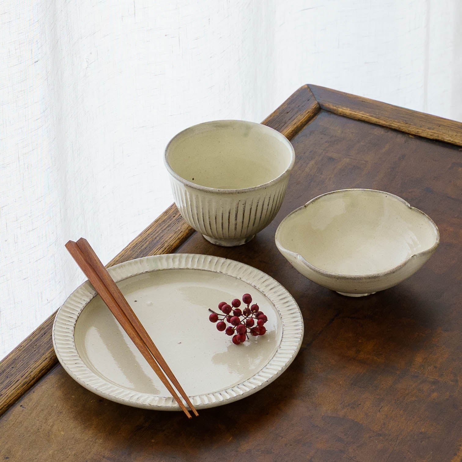陶芸作家 戸津圭一郎 粉引木瓜小鉢｜窯元、作家もののうつわと暮らしの