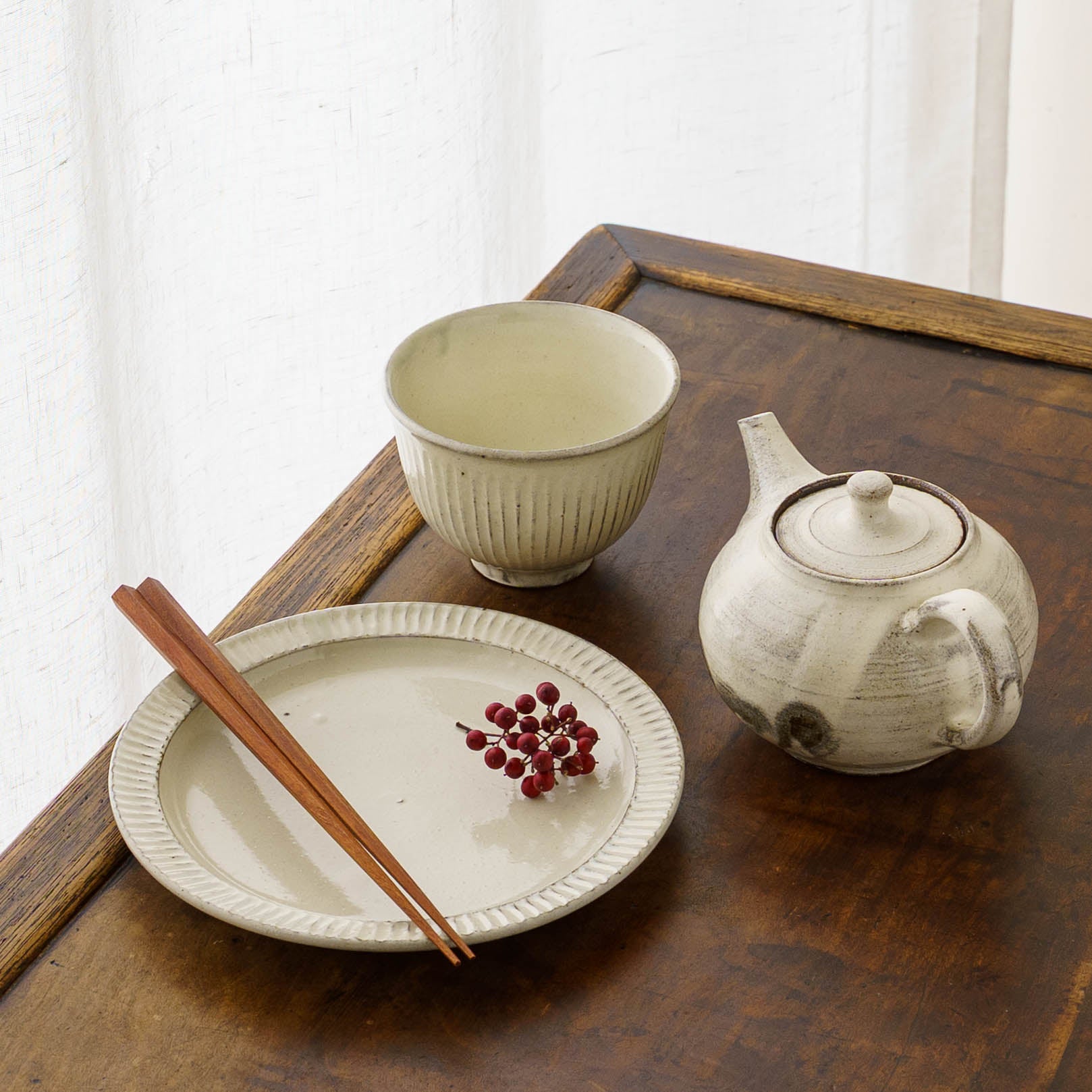 陶芸作家 戸津圭一郎 粉引鎬碗 湯呑み｜窯元、作家もののうつわと