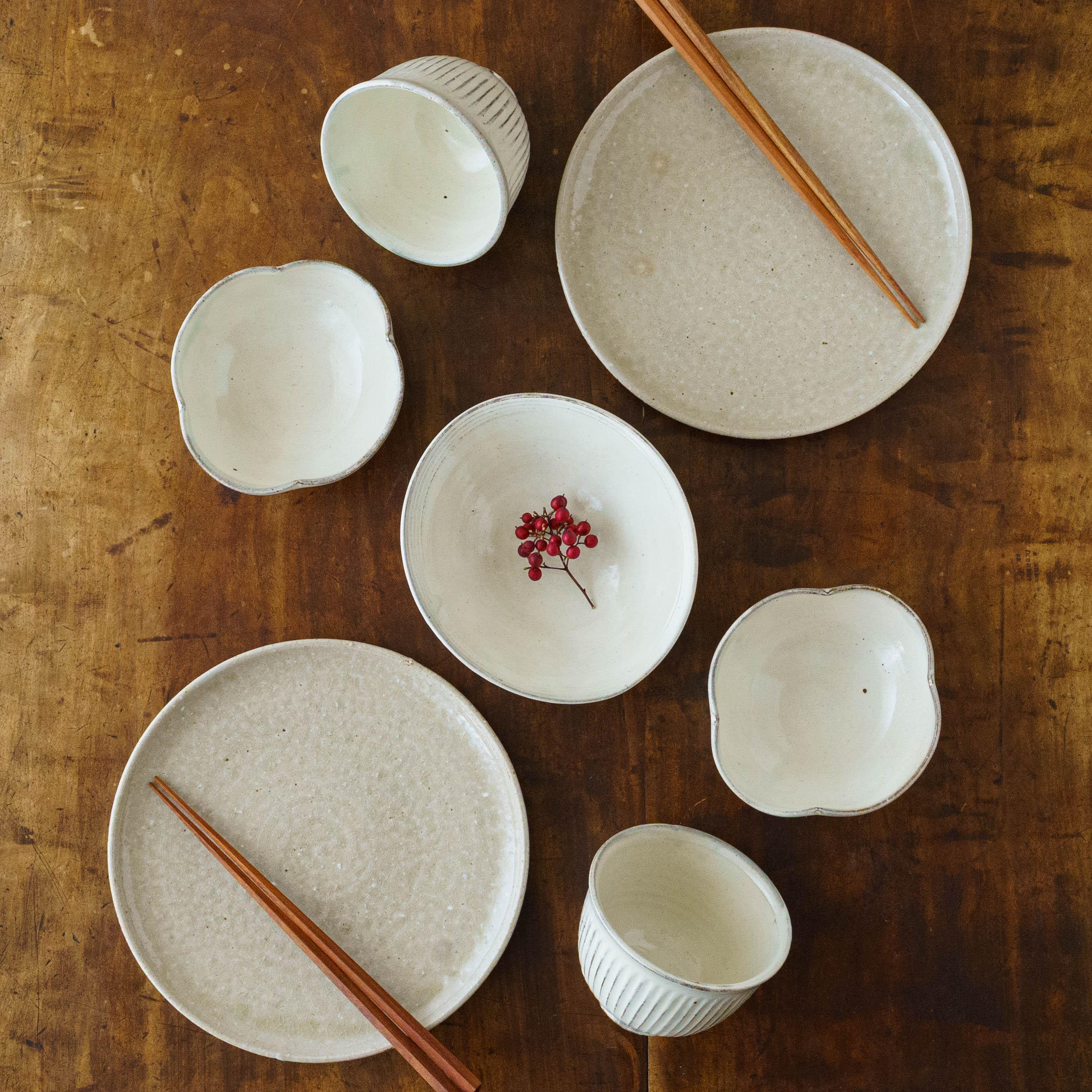 陶芸作家 戸津圭一郎 粉引鎬碗 湯呑み｜窯元、作家もののうつわと