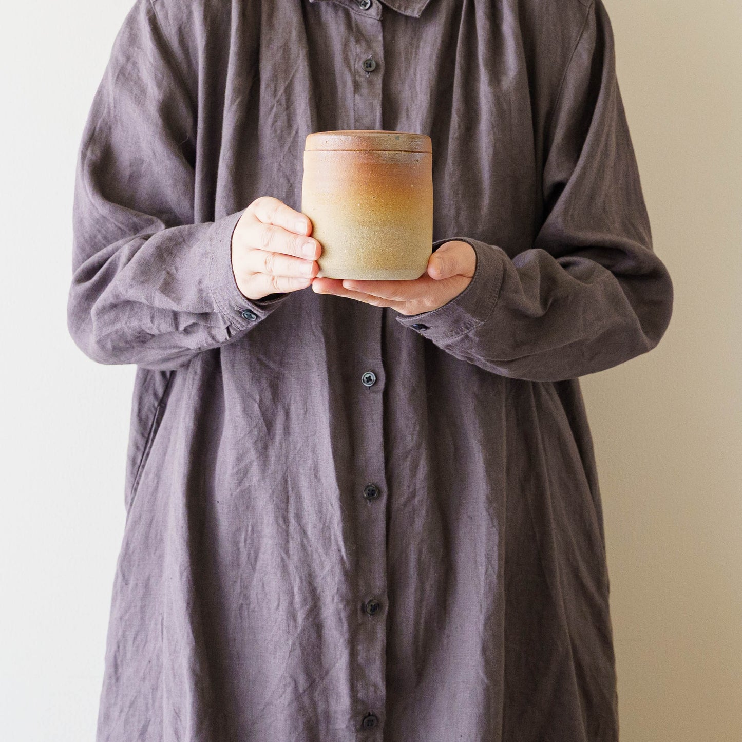 砂糖壷　筒形　M｜川尻製陶所