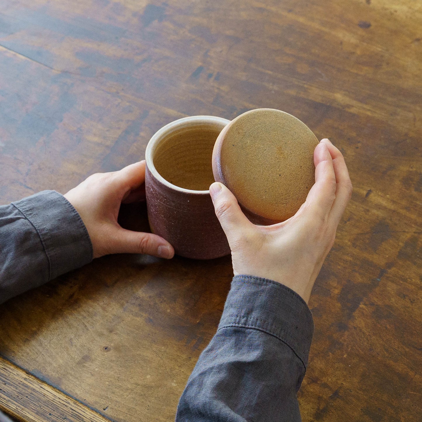 塩壷　筒形　M｜川尻製陶所