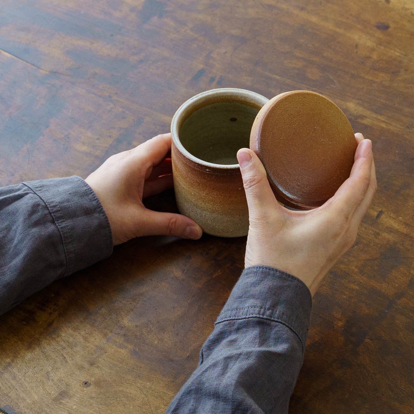 砂糖壷　筒形　M｜川尻製陶所