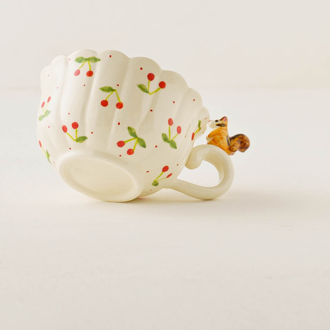 リスフリルティーカップ&ソーサー　さくらんぼ｜Sugar Poppo