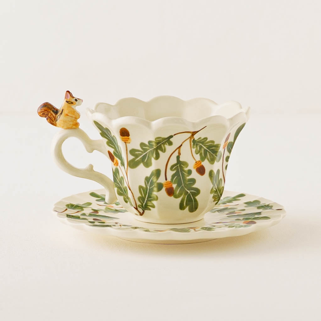 陶芸作家 Sugar Poppo リスフリルティーカップ&ソーサー｜作家ものの