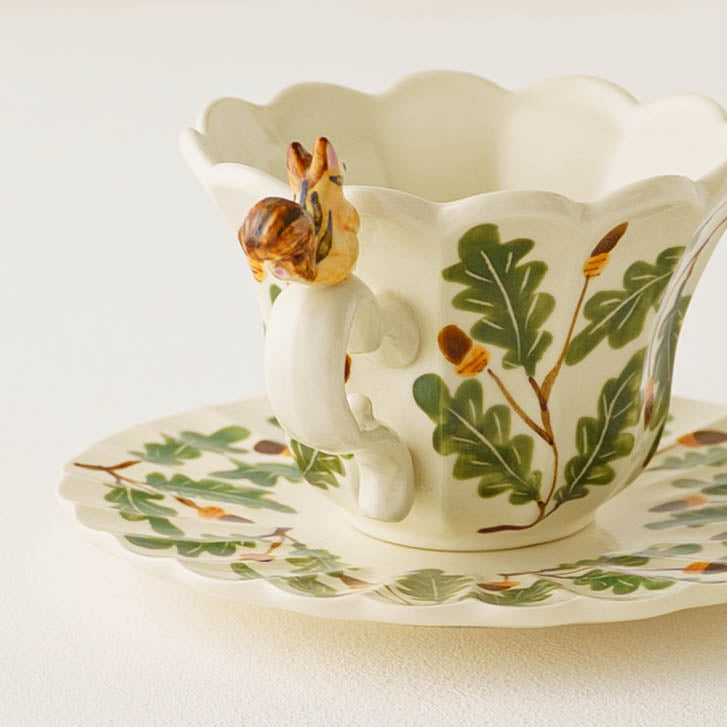 陶芸作家 Sugar Poppo リスフリルティーカップ&ソーサー｜作家ものの