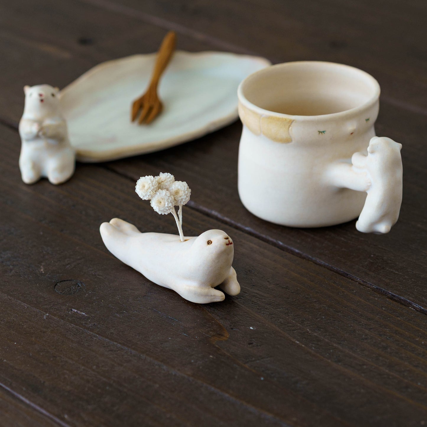 mini dry flower stand　アザラシ　A｜こいずみちはる