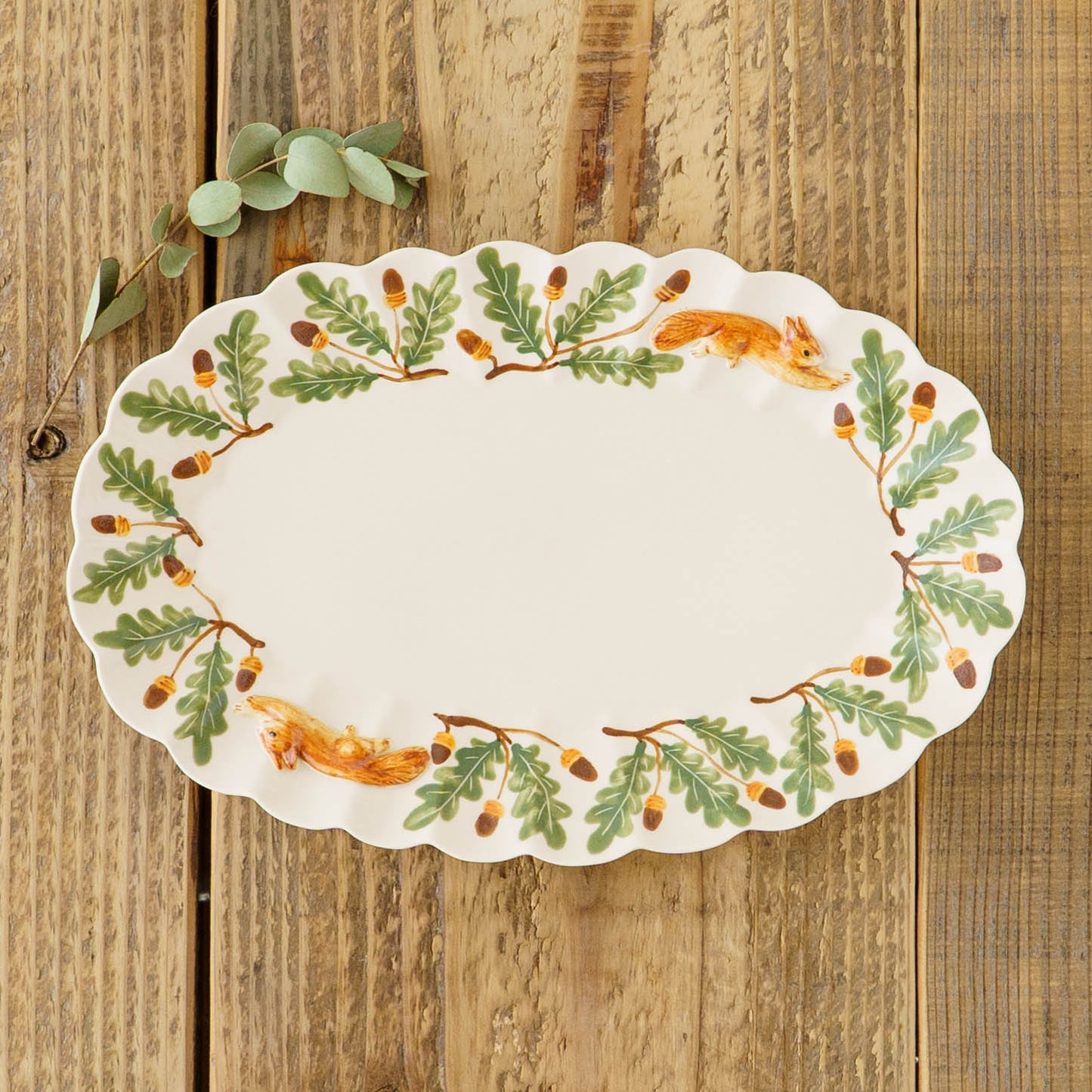 リスオーバル輪花皿｜Sugar Poppo