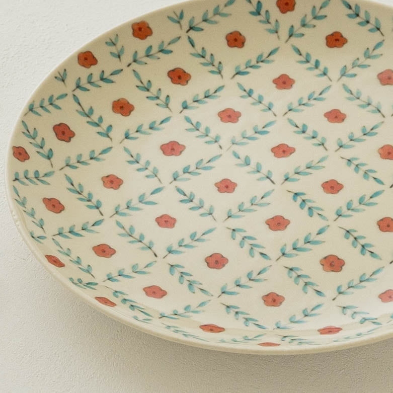 19cm plate flower pink | Ayako Igawa