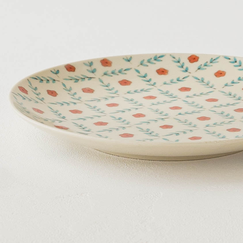 19cm plate flower pink | Ayako Igawa