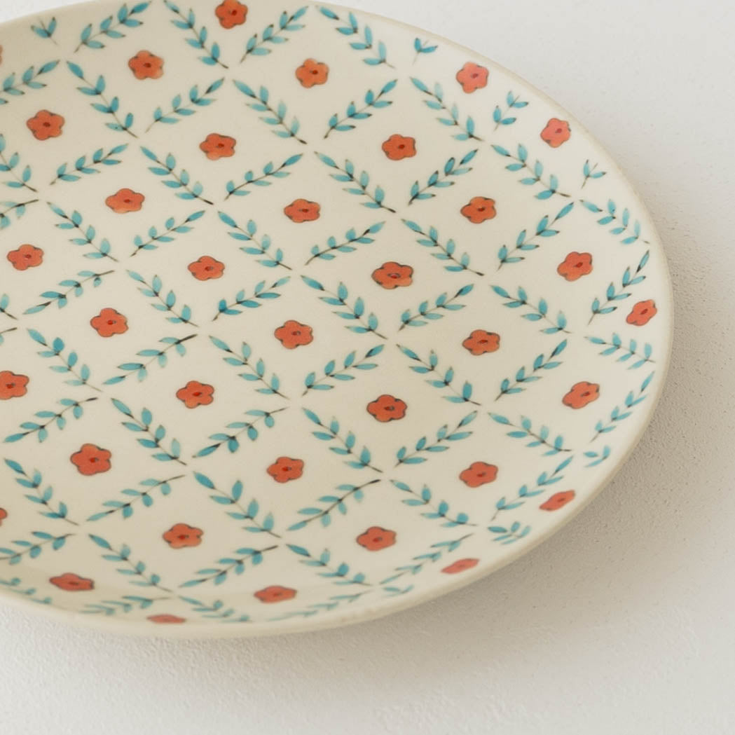 19cm plate flower pink | Ayako Igawa