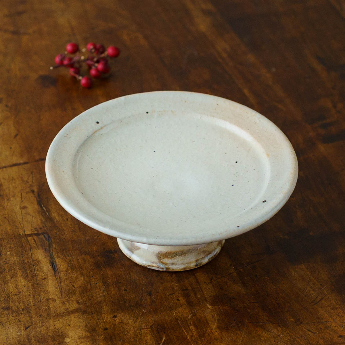 Iron-Sanded Compote Dish, 13cm | Furutani Ceramics Studio