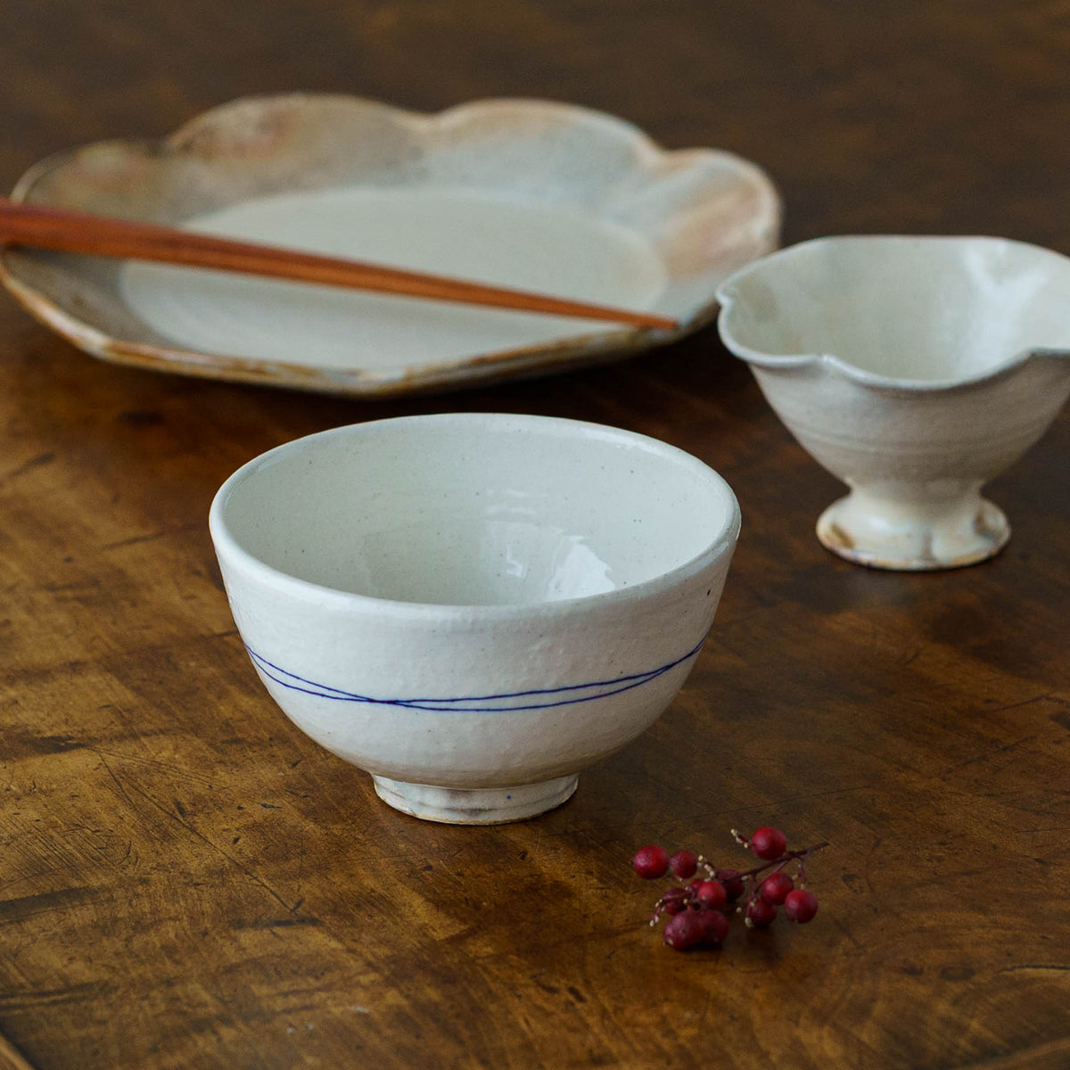 Gosu-line Rice Bowl (Large) | Furutani Pottery Studio