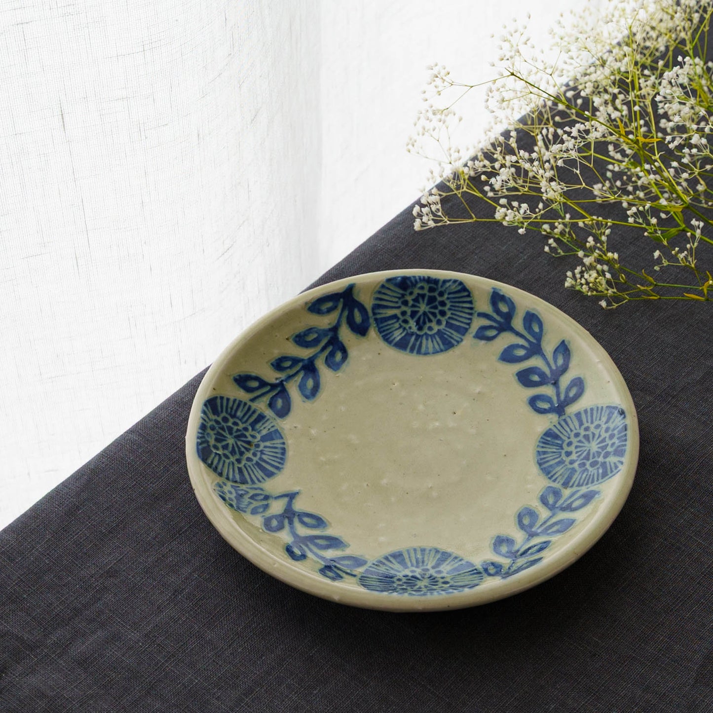 Round plate 15cm Blue | Urara Matsuzaki