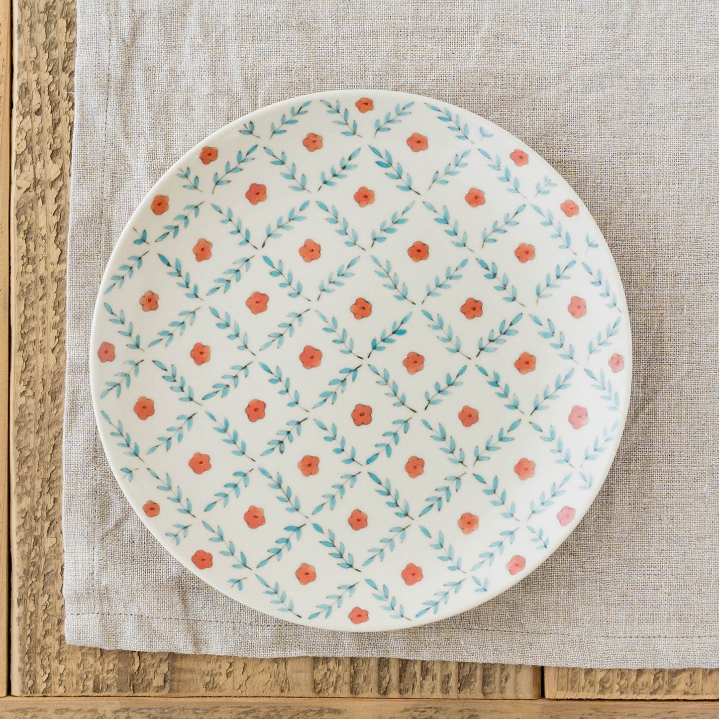 19cm plate flower pink | Ayako Igawa