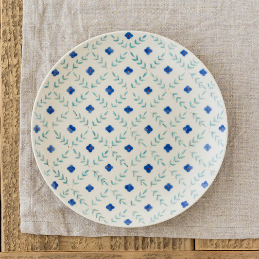 19cm plate flower blue | Ayako Igawa