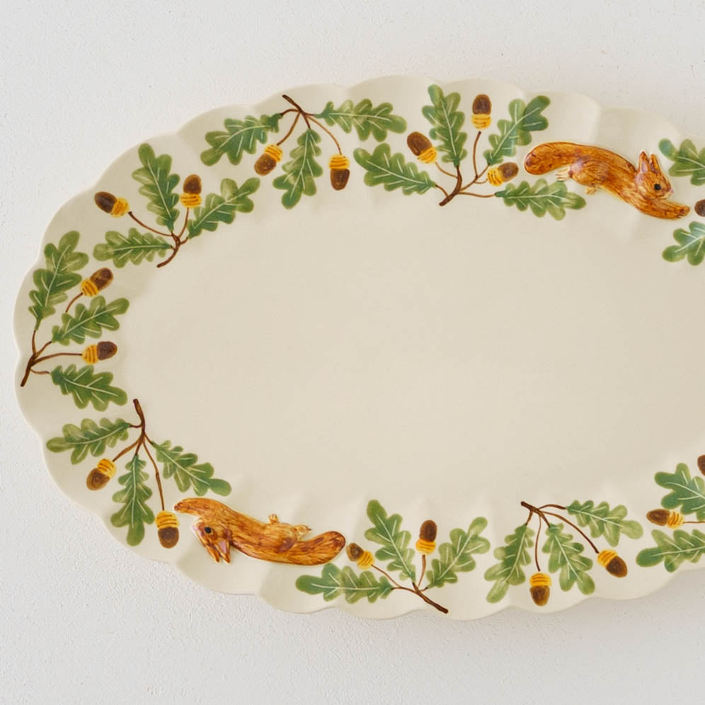Oval Plate Hopping Squirrel | Sugar Poppo