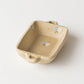 Square bowl with ears butterfly B light brown | Haruko Harada