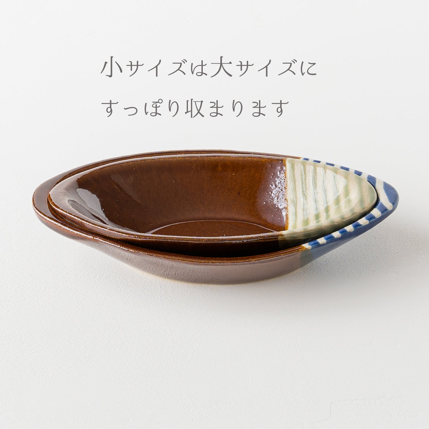 Curry plate large border pattern green x candy glaze｜Wakaba Enokida Enokida Kiln