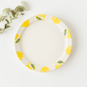 レモンバームLemon balm ケーキ皿5枚　日本製 波佐見焼 fruits プレート M レモン｜和食器通販 四季折折 – 四季折折