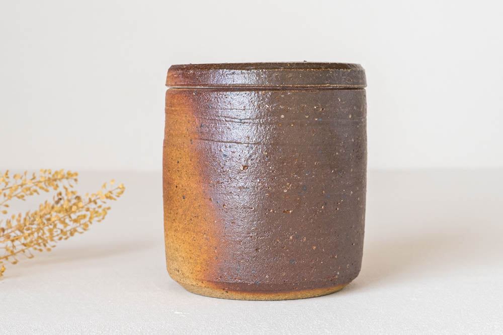 栃木の川尻製陶所 筒型塩壺