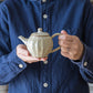 笠原良子さんのしのぎが素敵な白釉の茶壺（ちゃこ）