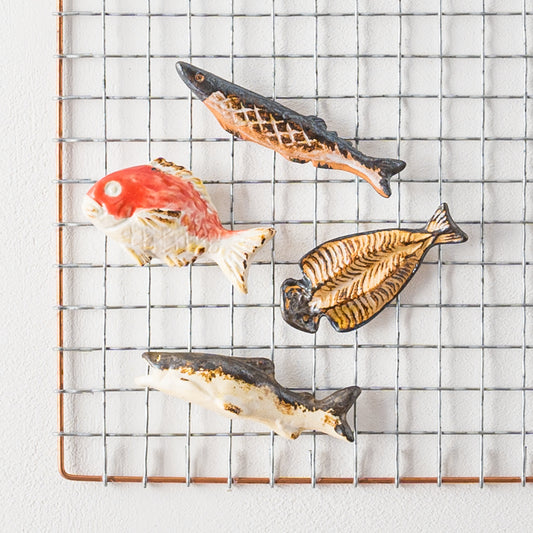 Chopstick rest grilled fish series｜Minoyaki Ihoshirogama Chopstick Rest