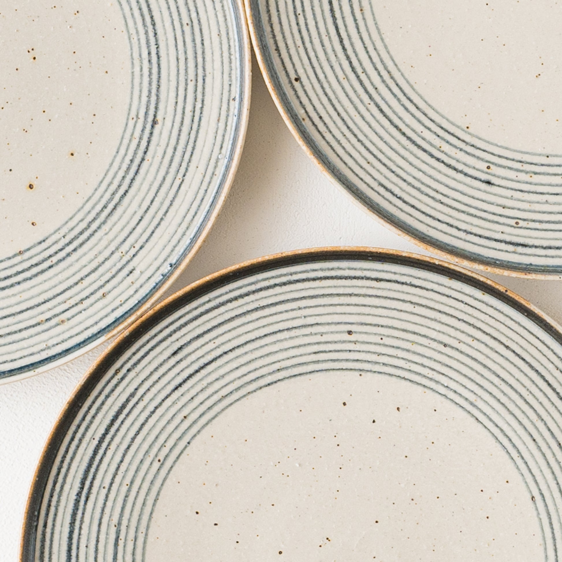 呉須の輪線がお料理をより美味しく見せてくれる冨本大輔さんの灰釉染付7寸平皿