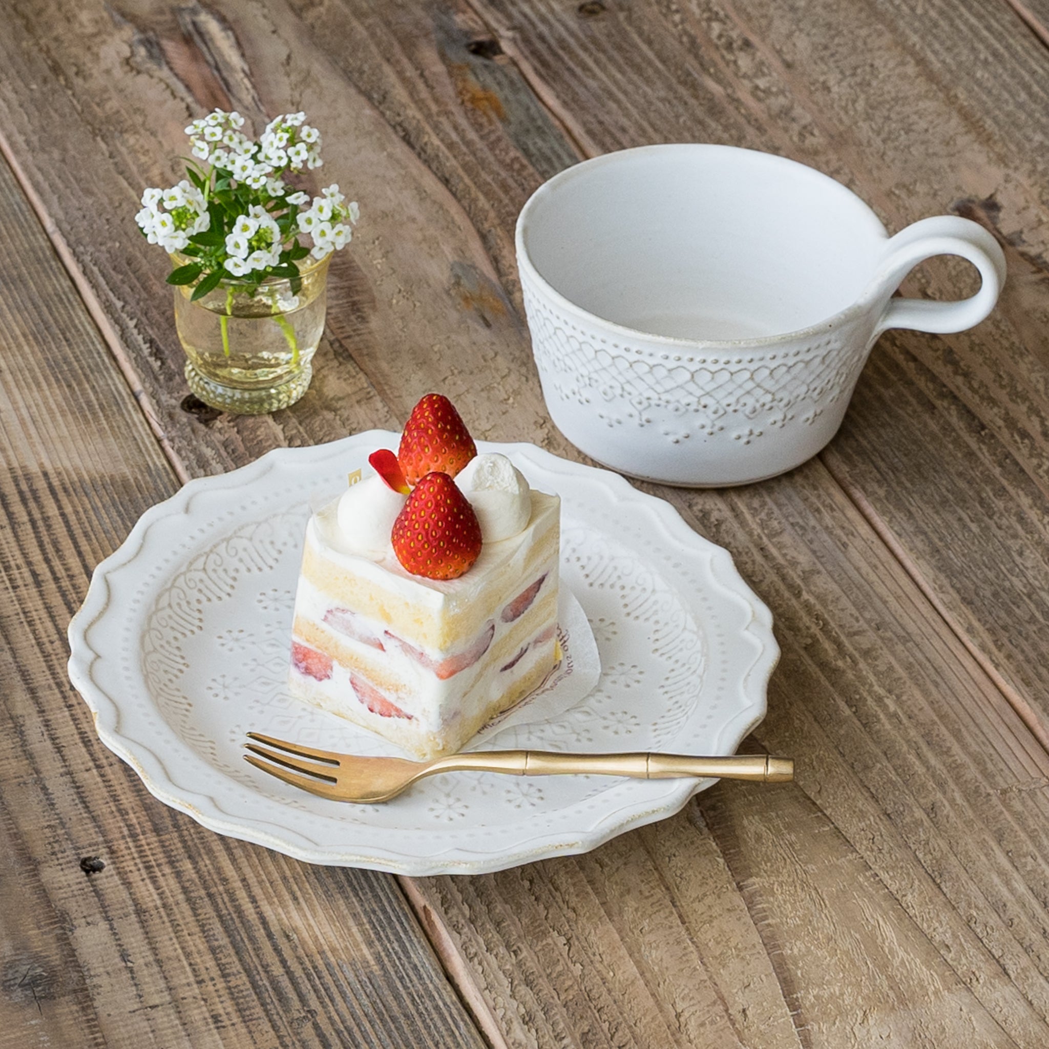 わかさま陶芸 フレンチレース スープカップ マットホワイト｜和食器 